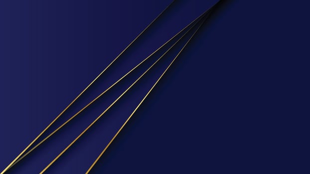 Luxury and elegant. Abstract polygonal pattern luxury golden line with dark navy blue template background. vector