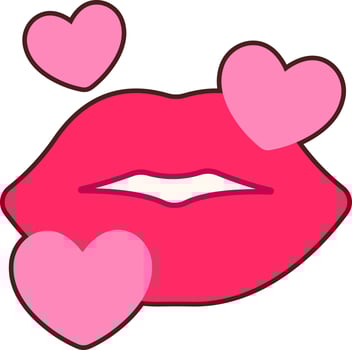 Heart lipsl kiss vector