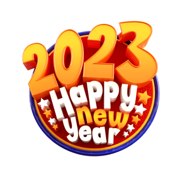 Happy new year 2023 and Christmas with 3d render label png