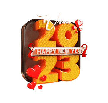 Happy new year 2023 and Christmas with 3d render label png