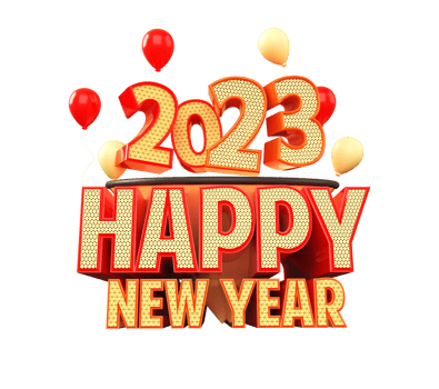 Happy new year 2023 and Christmas with 3d render label png