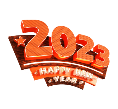 Happy new year 2023 and Christmas with 3d render label png