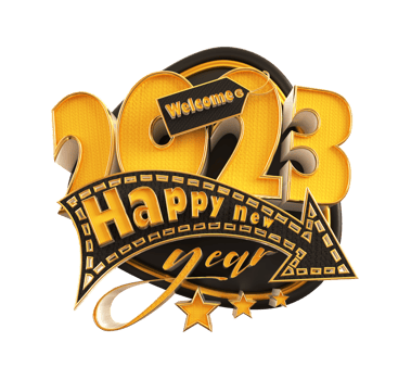 Happy new year 2023 and Christmas with 3d render label png