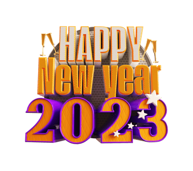 Happy new year 2023 and Christmas with 3d render label png