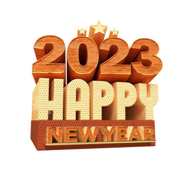Happy new year 2023 and Christmas with 3d render label png