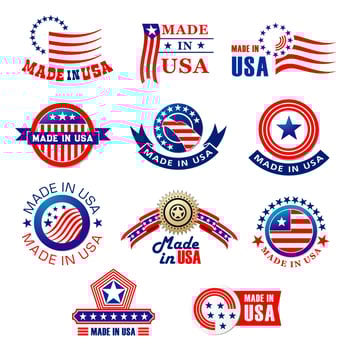 Vector icon bagdes, made in USA
