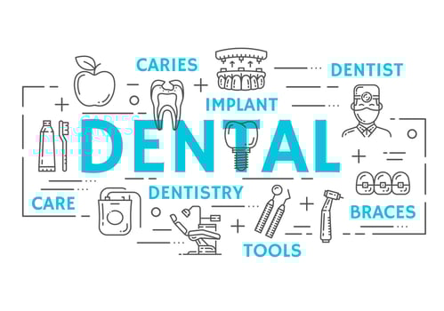 Dentistry medicine banner of dental thin line icon vector