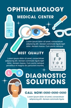 Ophthalmology medical clinic banner design vector