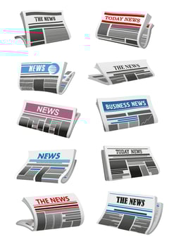 Newspaper 3d icon of folded news paper sheet vector