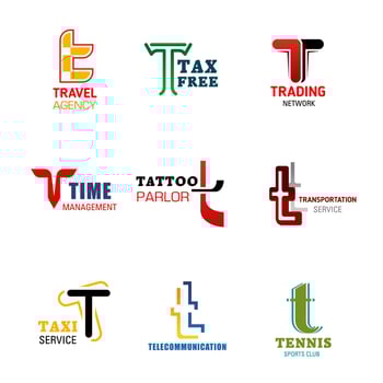 Brand identity and business company T letters vector