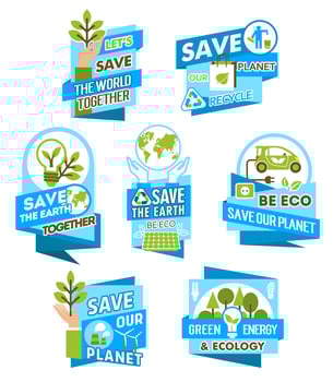 Save Earth planet icon for ecology concept design vector