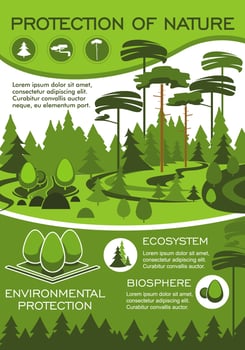 Green nature protection poster for eco design vector