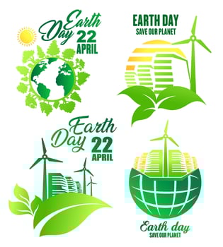 Earth Day icon for ecology and environment design vector