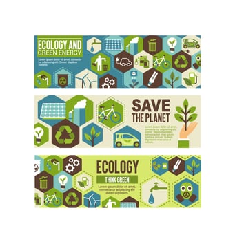 Ecology and green energy eco banner design vector