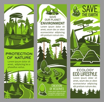 Environment protection banner of eco green nature vector