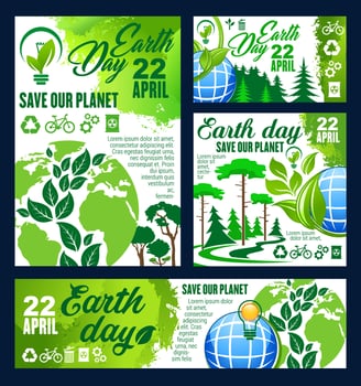 Earth Day greeting banner of ecology conservation vector