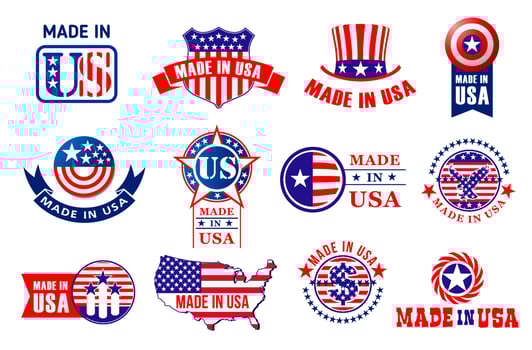 Vector Made in USA quality product tags