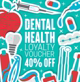 Dental clinic vector loyalty discount voucher