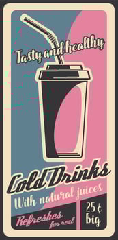 Coffee milkshake or juice. Vector fast food drinks