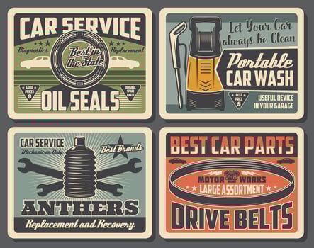Car repair service, auto parts shop vector