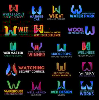 Business identity symbols of letter W vector