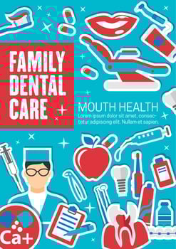 Family dental care and diagnostic clinic vector