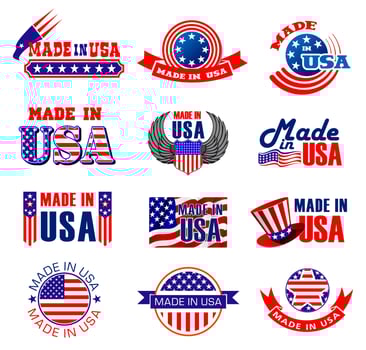 Made in USA quality tags vector