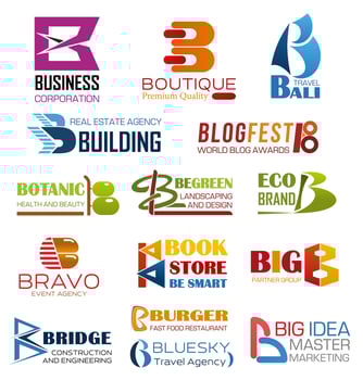Business company and brand identity letter B vector