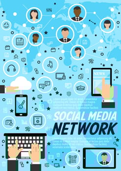 Network social media technology concept vector