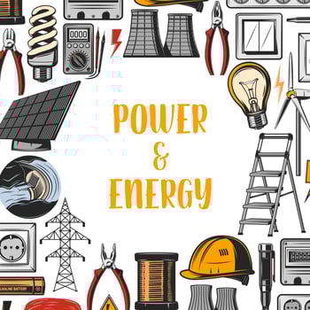 Power energy, industrial electricity vector