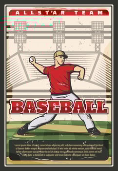 Baseball game, player in uniform vector