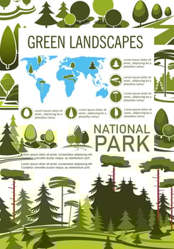Park tree poster for landscape architecture design vector