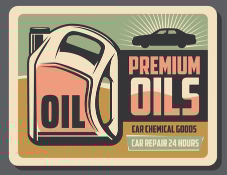 Car engine oil canister, vector