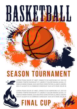 Basketball sport game announcement, vector
