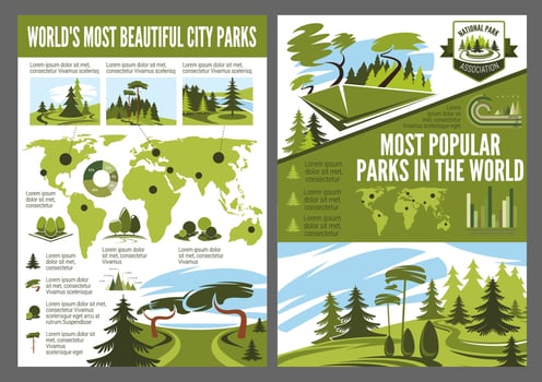 Landscaping design service vector infographic