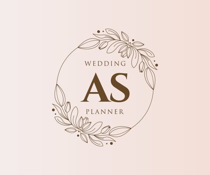 AS Initials letter Wedding monogram logos collection, hand drawn modern minimalistic and floral templates for Invitation cards, Save the Date, elegant identity for restaurant, boutique, cafe in vector