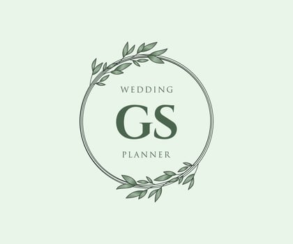 GS Initials letter Wedding monogram logos collection, hand drawn modern minimalistic and floral templates for Invitation cards, Save the Date, elegant identity for restaurant, boutique, cafe in vector