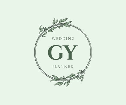 GY Initials letter Wedding monogram logos collection, hand drawn modern minimalistic and floral templates for Invitation cards, Save the Date, elegant identity for restaurant, boutique, cafe in vector