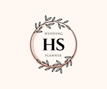 HS Initials letter Wedding monogram logos collection, hand drawn modern minimalistic and floral templates for Invitation cards, Save the Date, elegant identity for restaurant, boutique, cafe in vector