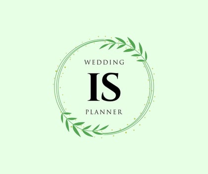 IS Initials letter Wedding monogram logos collection, hand drawn modern minimalistic and floral templates for Invitation cards, Save the Date, elegant identity for restaurant, boutique, cafe in vector