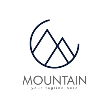 minimalist simple and clean logo modern mountain vector