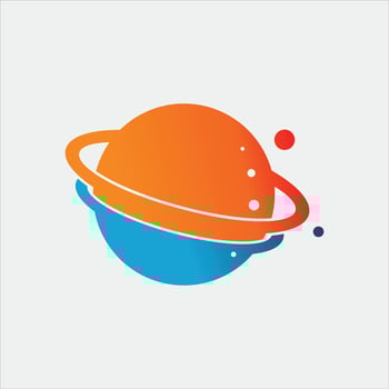 Colorful Planet Logo Design Vector Space Illustration