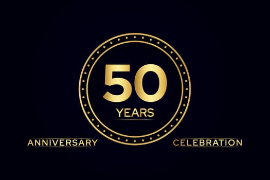 50 years golden anniversary celebration Vector element