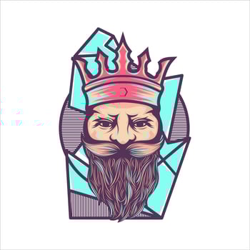 Colored king logo design Vector