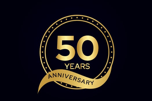50 years golden anniversary celebration Vector element
