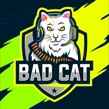 Evil cat esport illustration logo vector design
