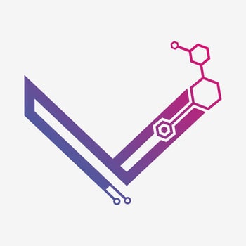 Gradient abstract technology letter V company logotype vector