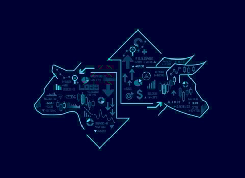 bull bear diagram vector