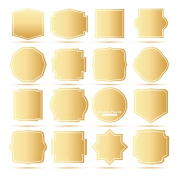 Golden Frames Set. vector
