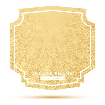 Golden Frame with Copy Space Isolated on White Background. vector